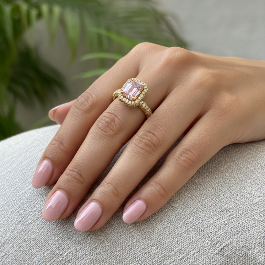 Precious Pink Stone Ring