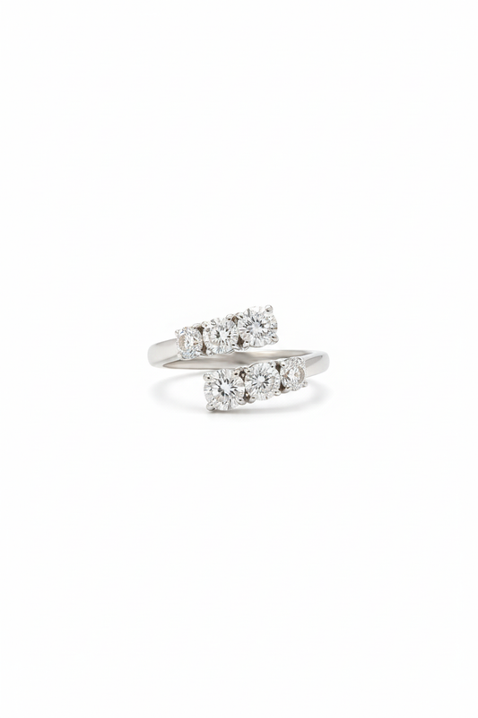 Moissanite Triplet Ring