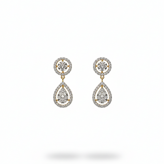 Diamond Pear Dangling Earrings