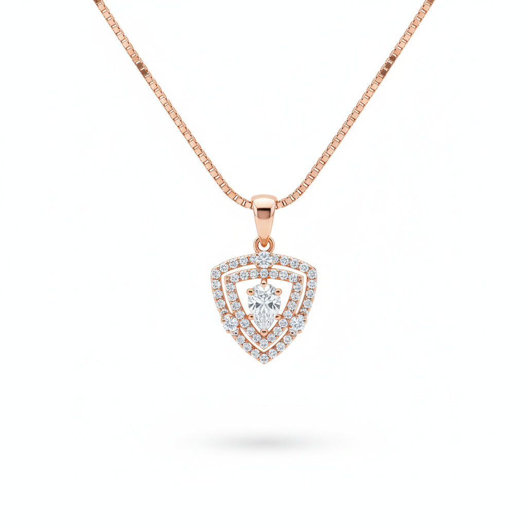 Diamond Trillion Pendant Chain