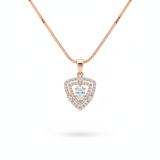 Diamond Trillion Pendant Chain