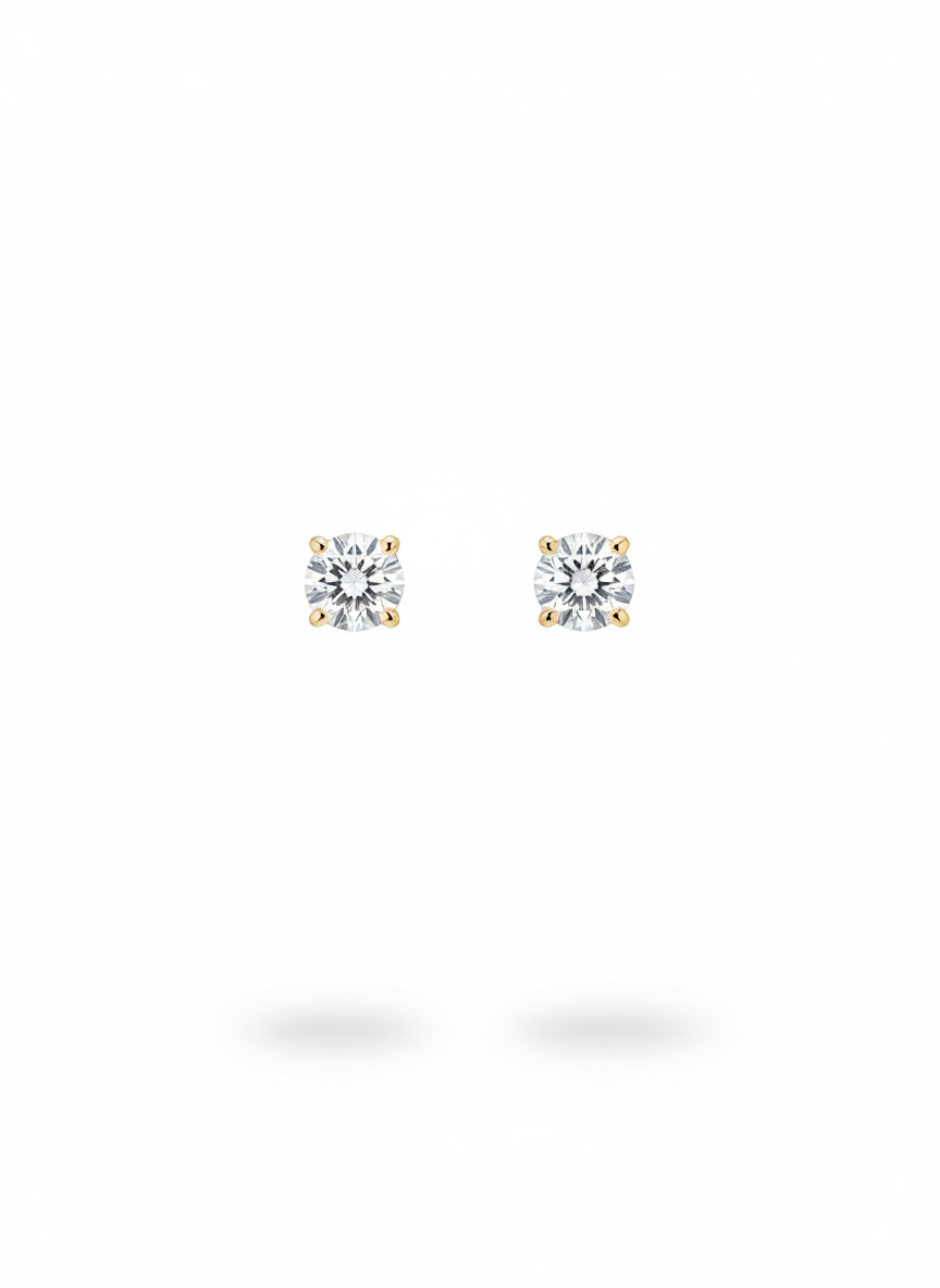 Solitaire Earrings in Moissanite