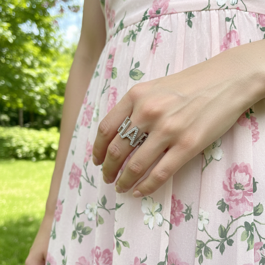 Name Studded Ring