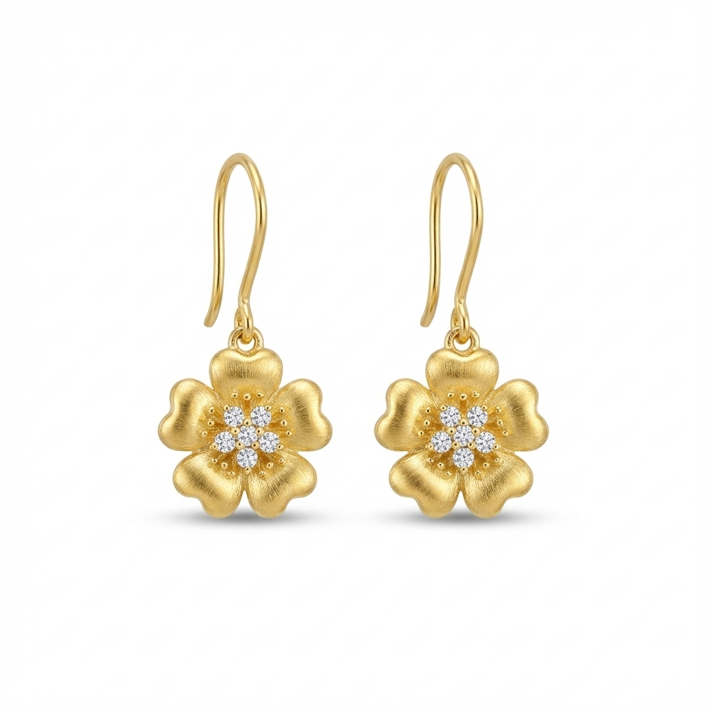 Gold Flower Earrings