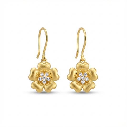 Gold Flower Earrings