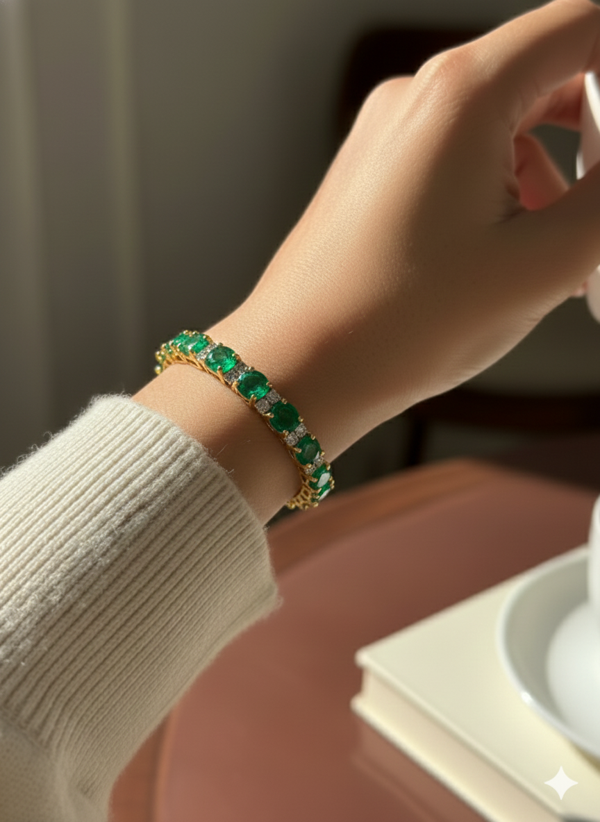 Gemstone Diamond Bangles