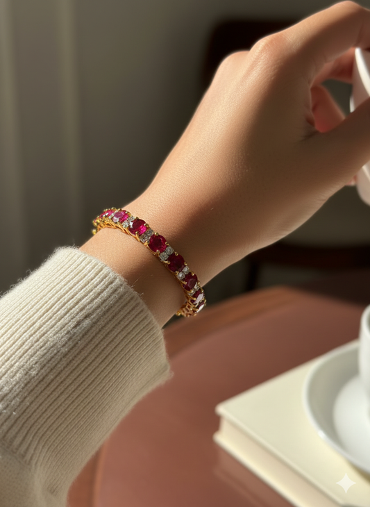 Gemstone Diamond Bangles