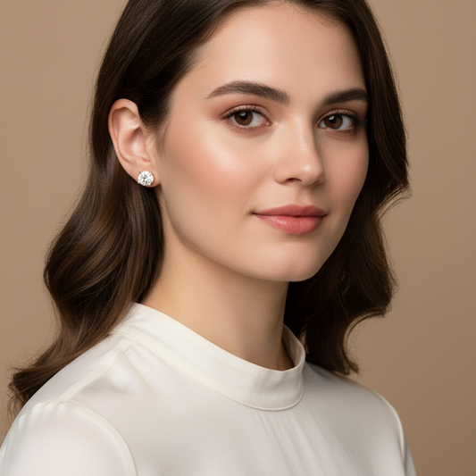 Solitaire Earrings in Moissanite