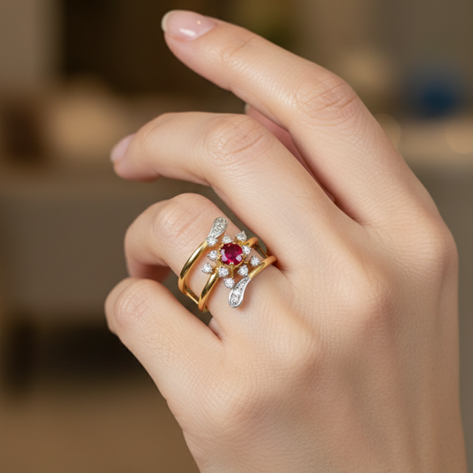 Scarlet Harmony Ruby Ring