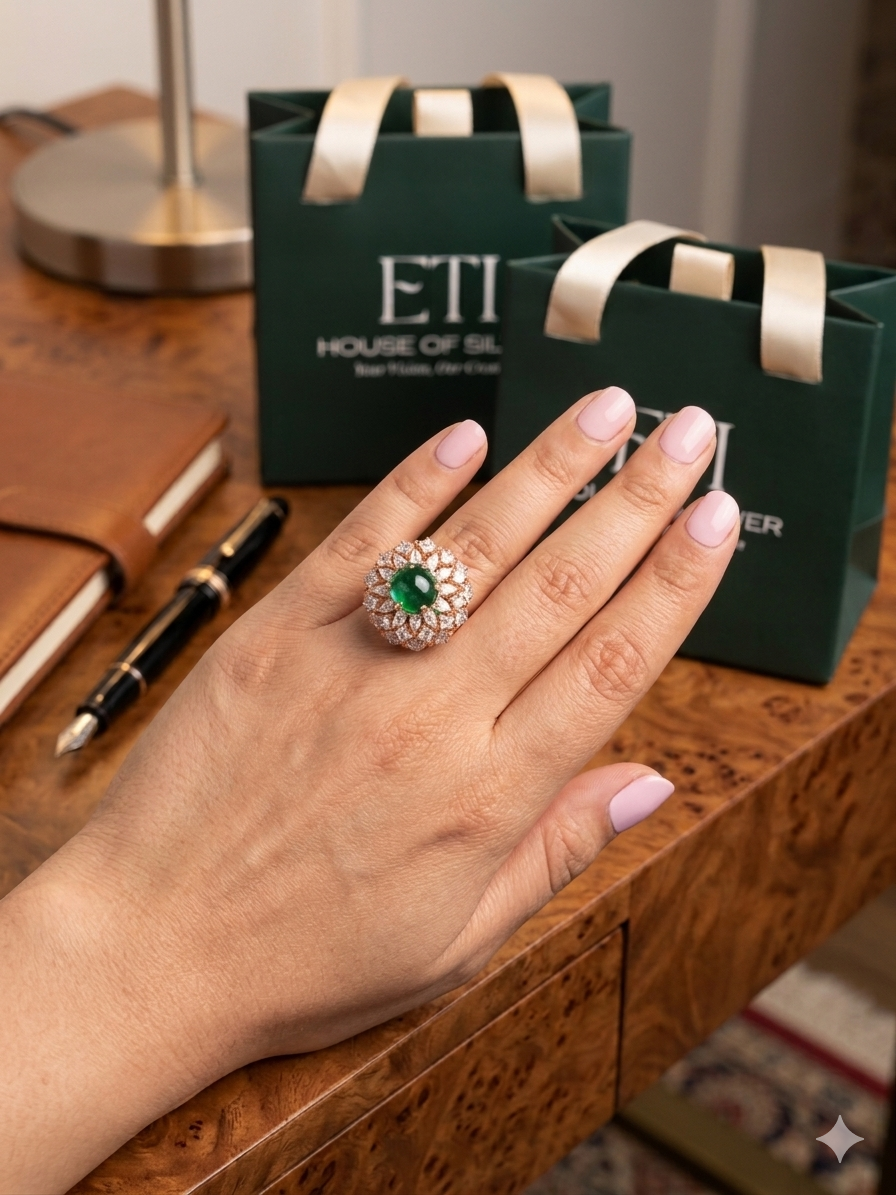 Enamel Diamond Ring