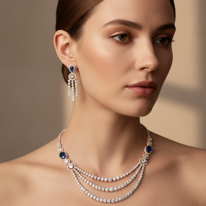 Blue Sapphire Layered Necklace