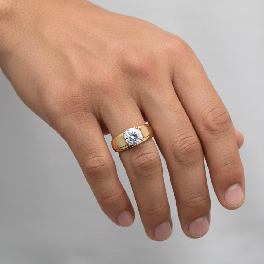 Solitaire Men Ring