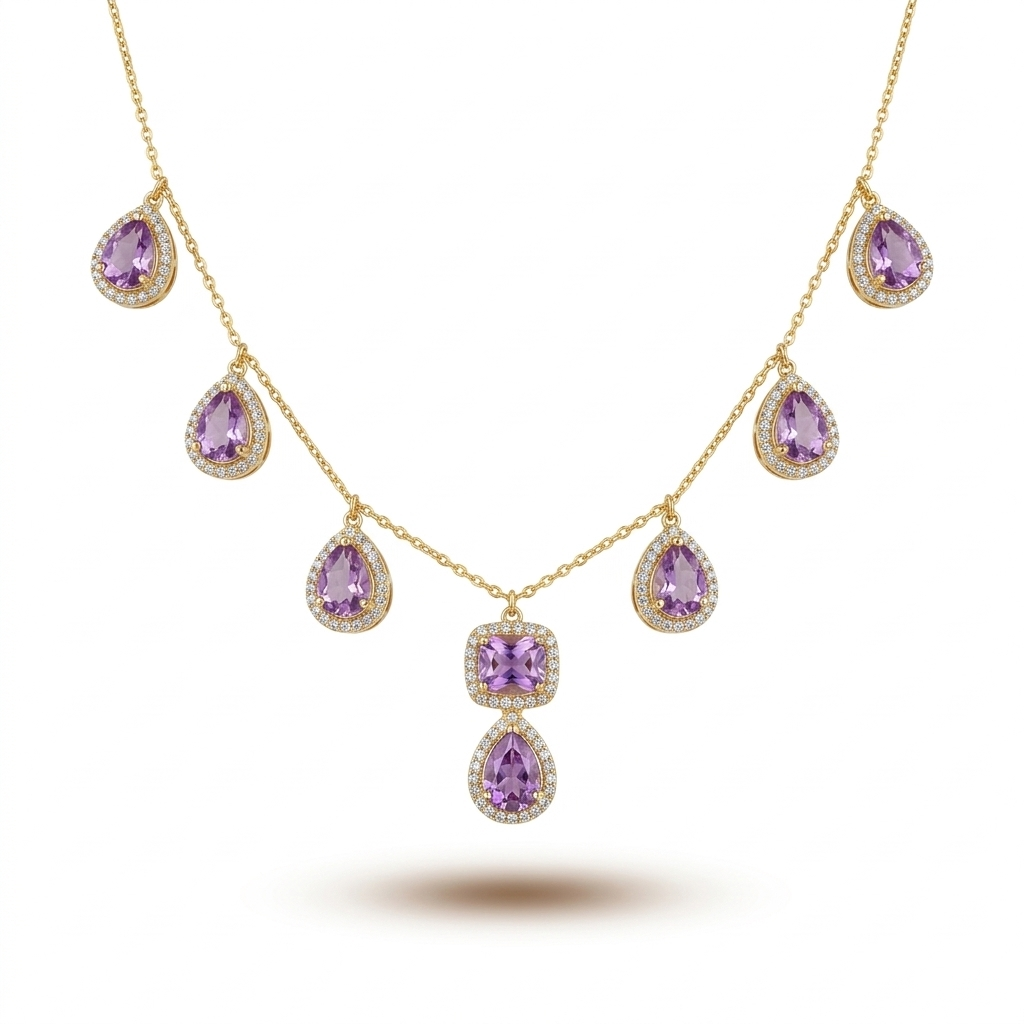 Amethyst Charm Necklace