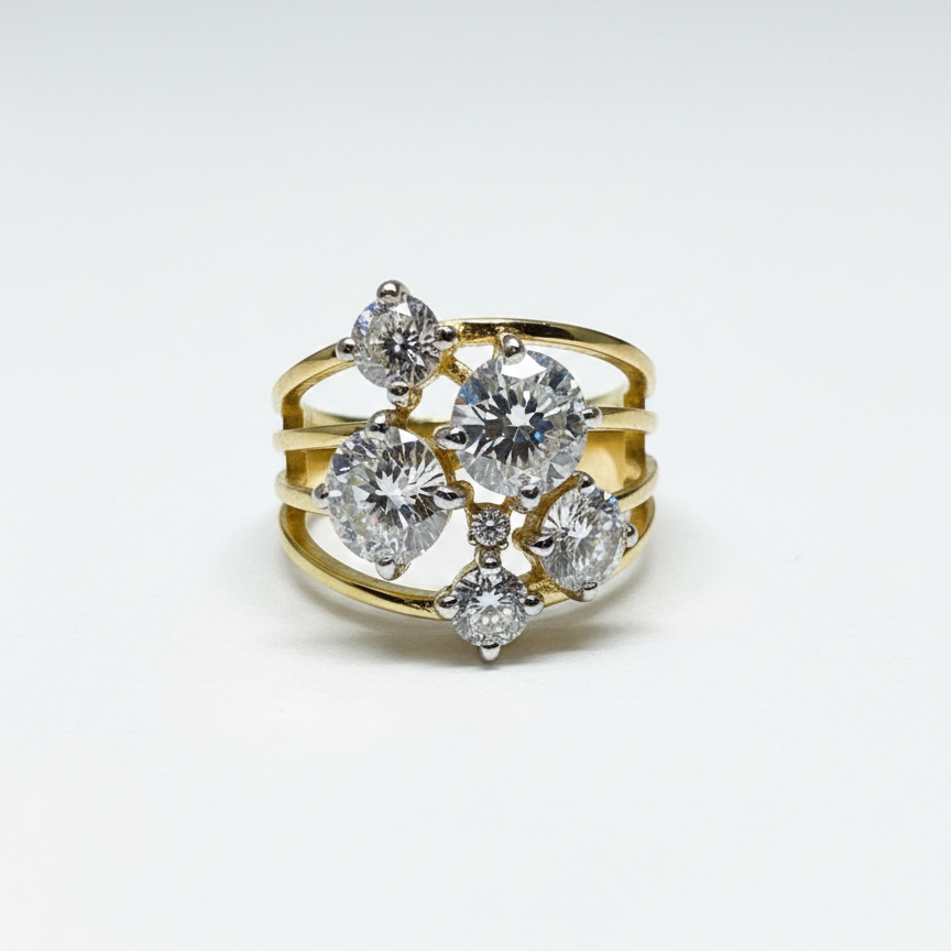 Bubble Magic Moissanite Ring