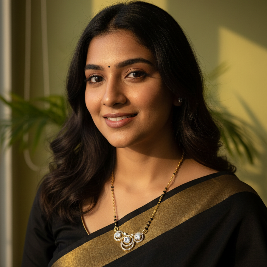 Swirl Diamond Mangalsutra