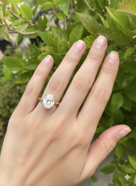 Oval Cut Moissanite Solitaire Ring