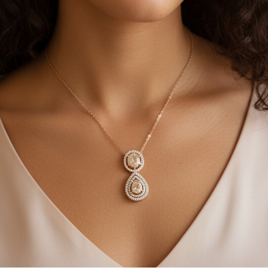 Pear Polki Necklace Set