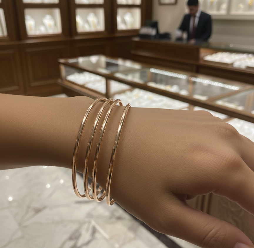 Plain Bangles - Set of Four Bangles