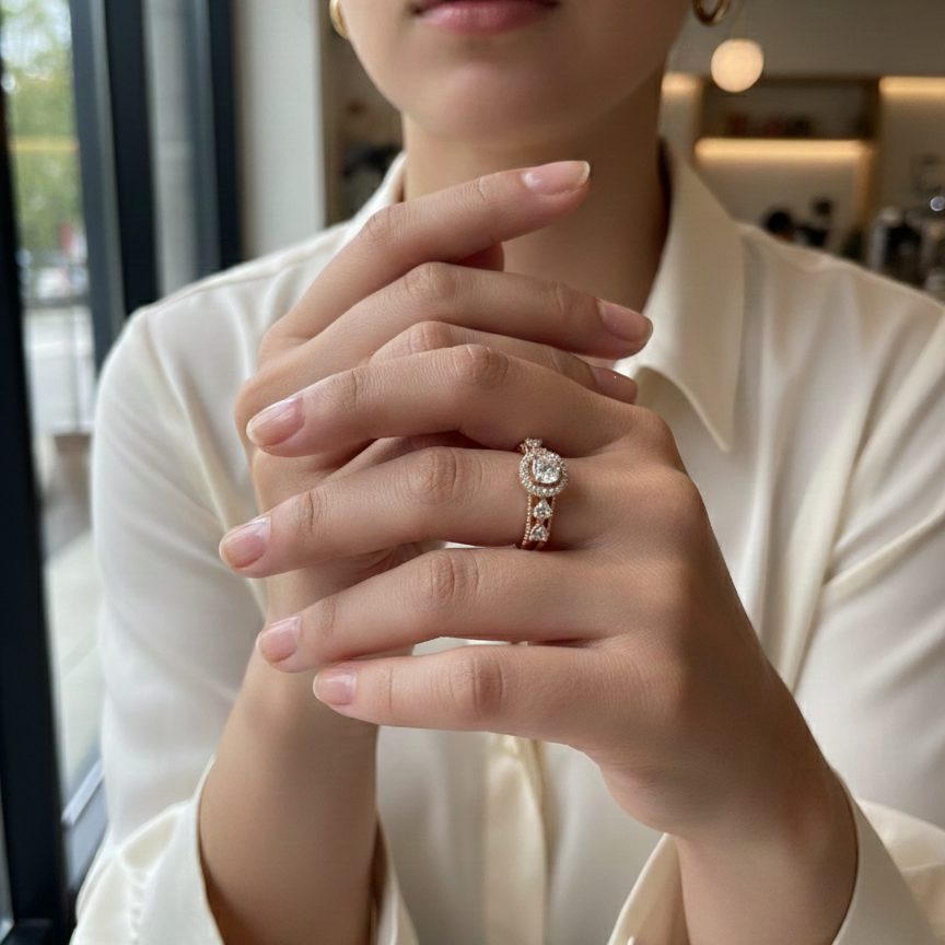 Heart Cushion Engagement Ring