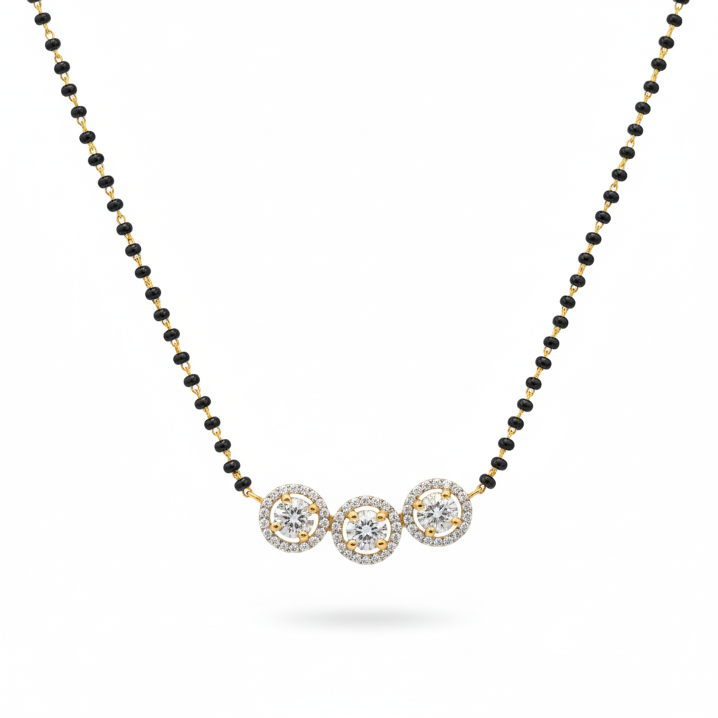 Triple Halo Mangalsutra