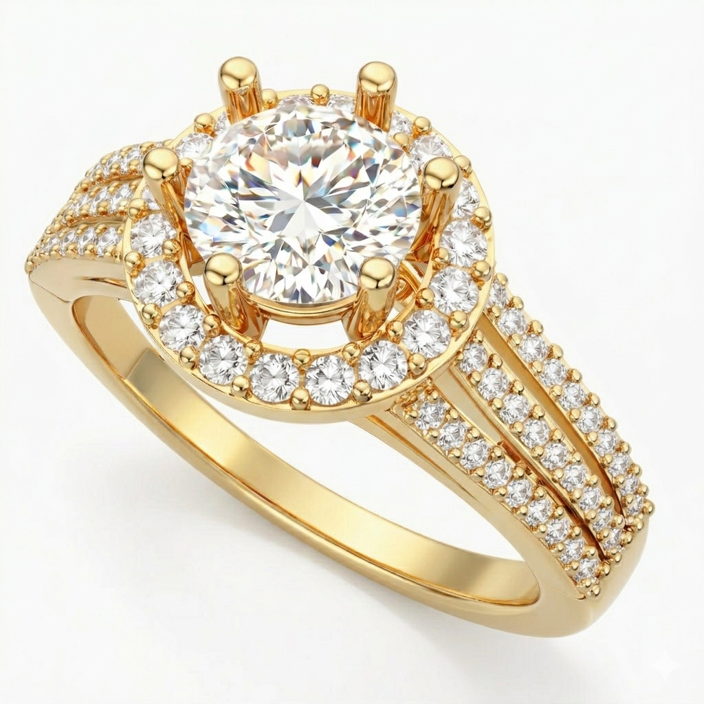 Solitare Multi Band Ring
