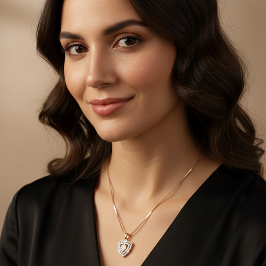 Diamond Trillion Pendant Chain