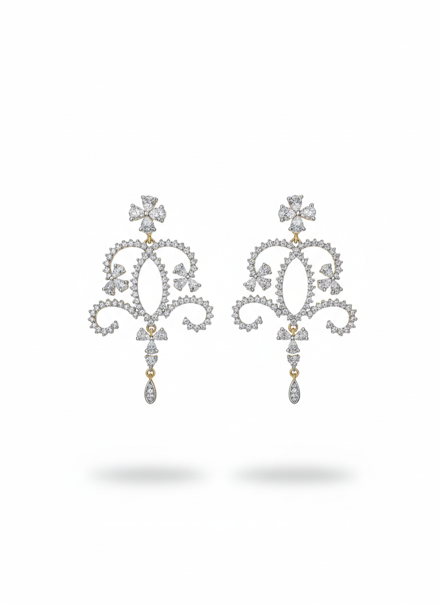 Floral Danglers with Pear