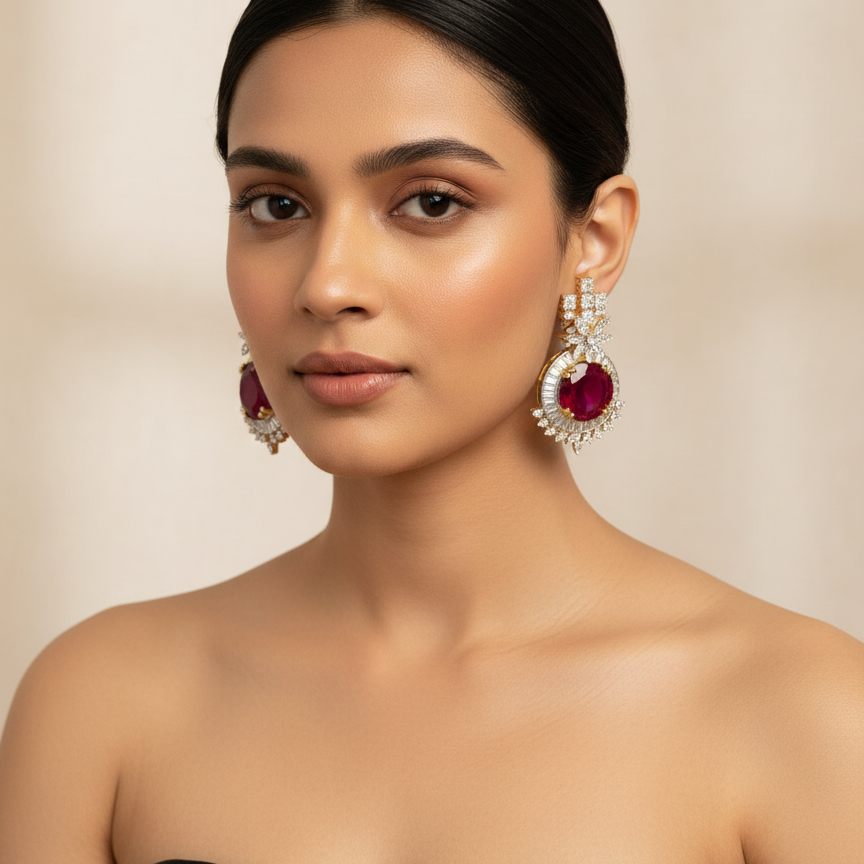 Ruby Channel Earrings