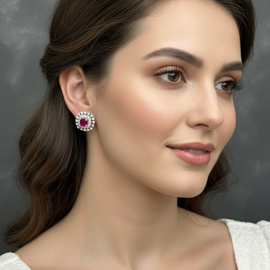 Tulip Diamond Stud Earrings