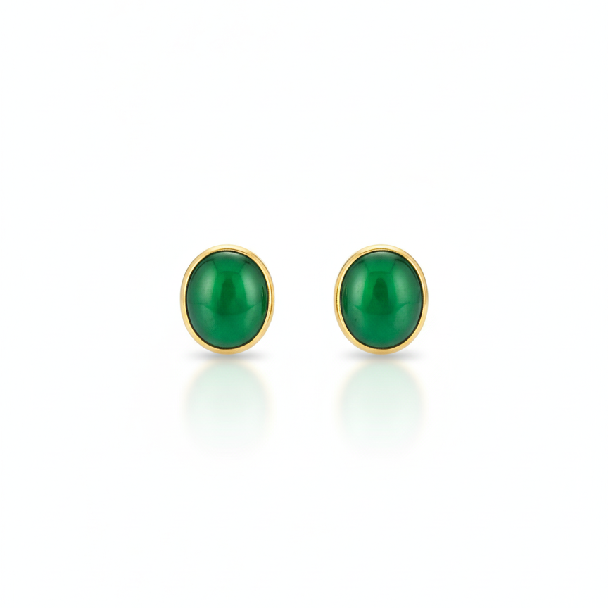 Emerald Bezel studs