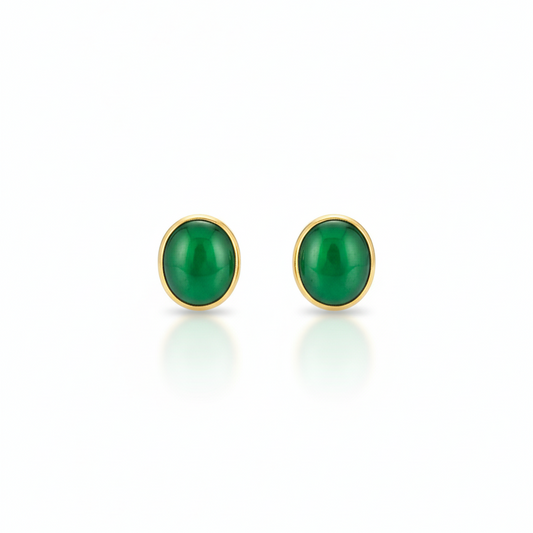 Emerald Bezel studs