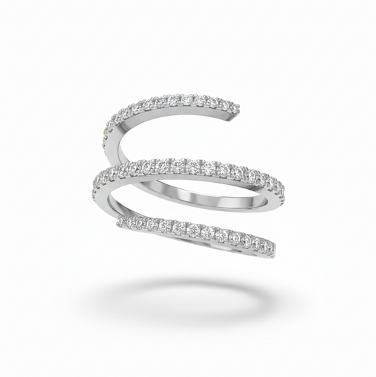 Diamond spiral ring