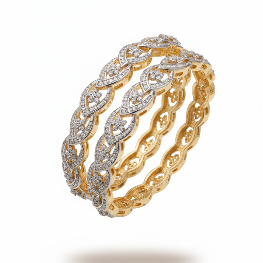Diamond Floral Bangles