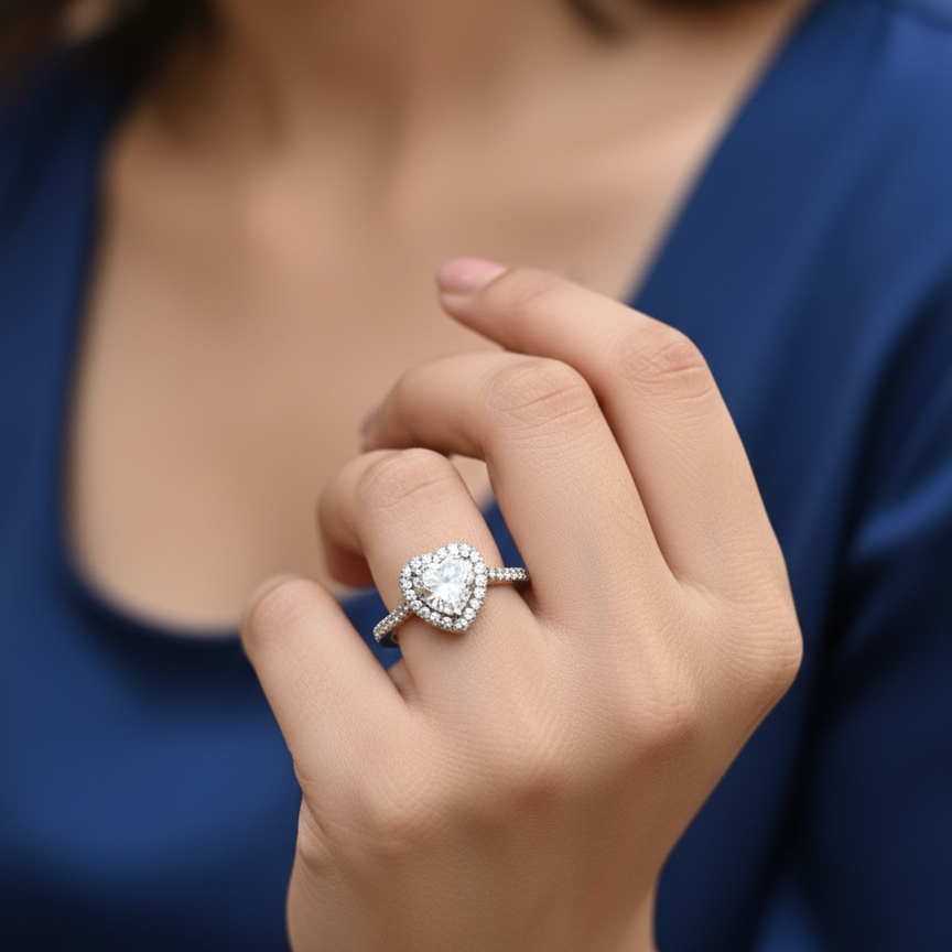 Heart Halo Ring