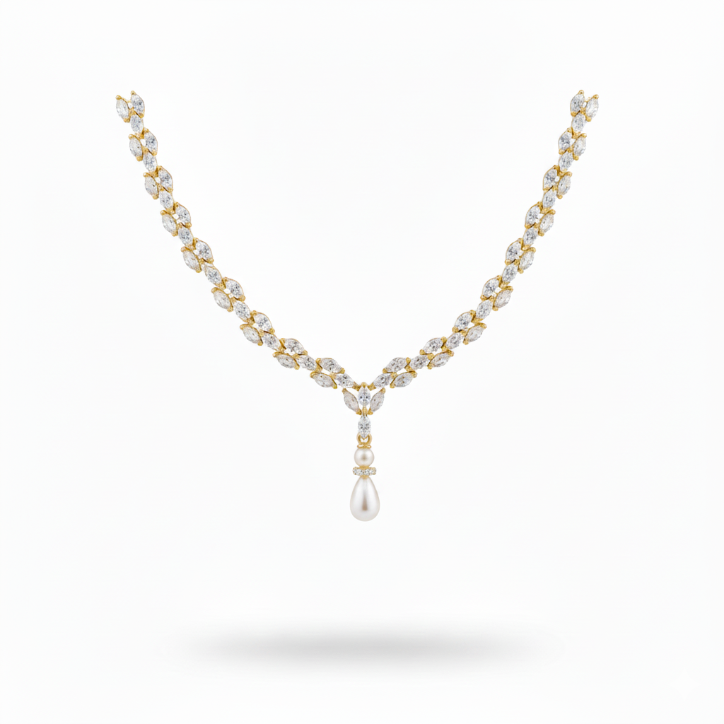 Kashvi's Radiant Pear Necklace