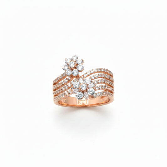 Diamond Flower Statement Ring