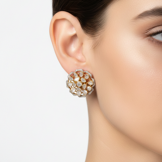 Kundan Polki Floral Earrings