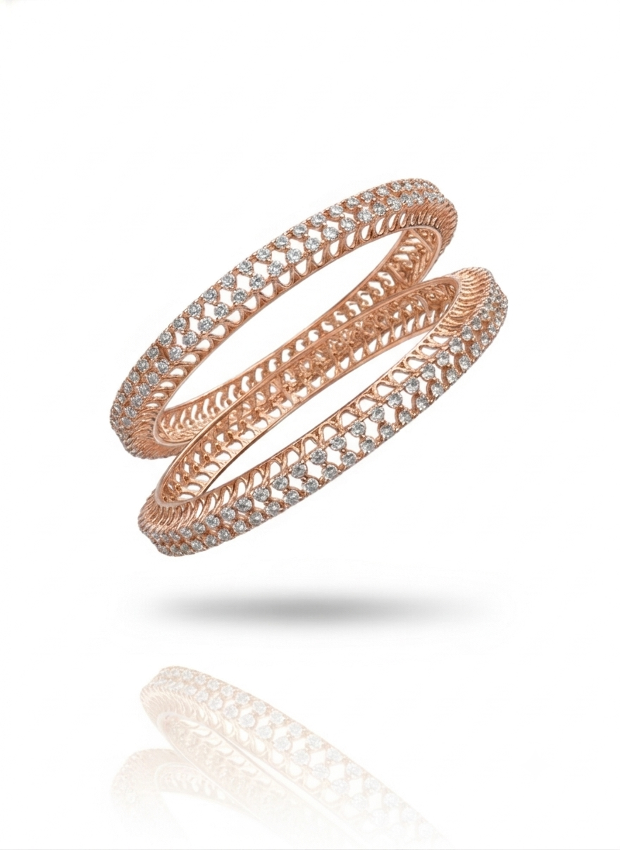 Double Layer Diamond Bangles