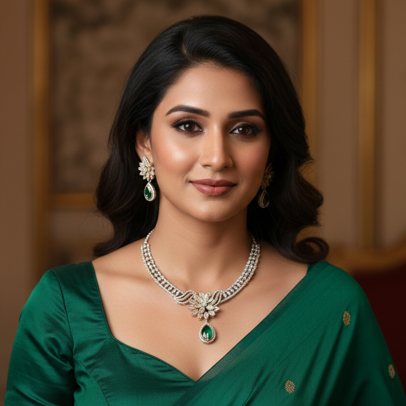 Emerald Whisper Necklace Set