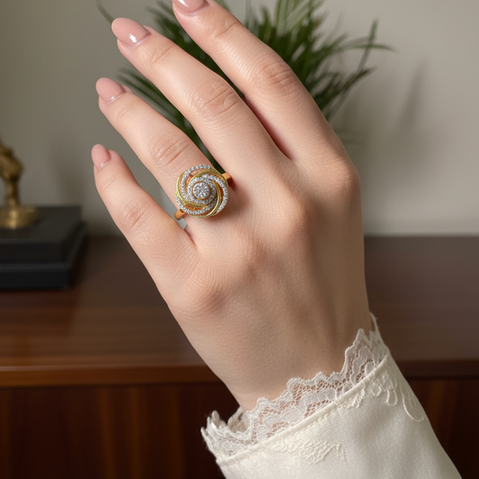 Spiral Diamond Ring