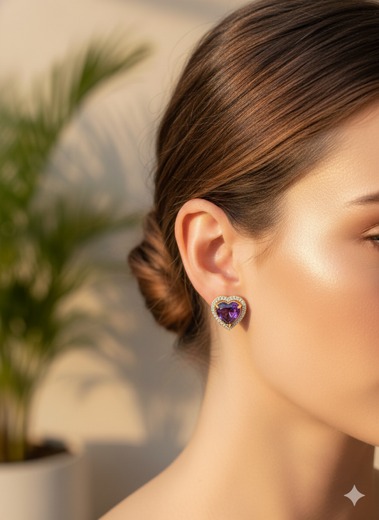Purple Heart Earrings