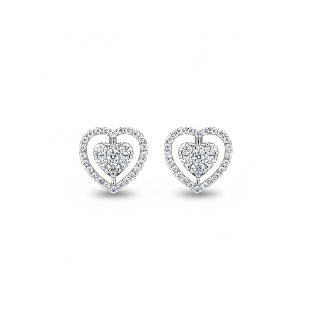 Precious Heart Halo Earrings