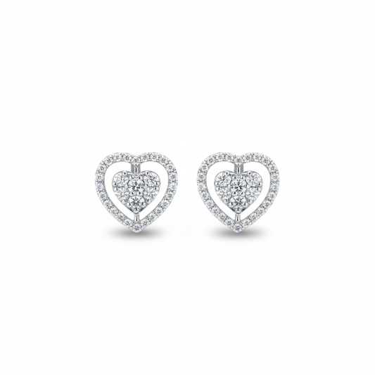 Precious Heart Halo Earrings