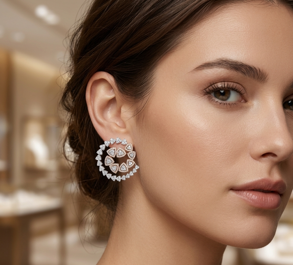 Spiral Diamond Earring