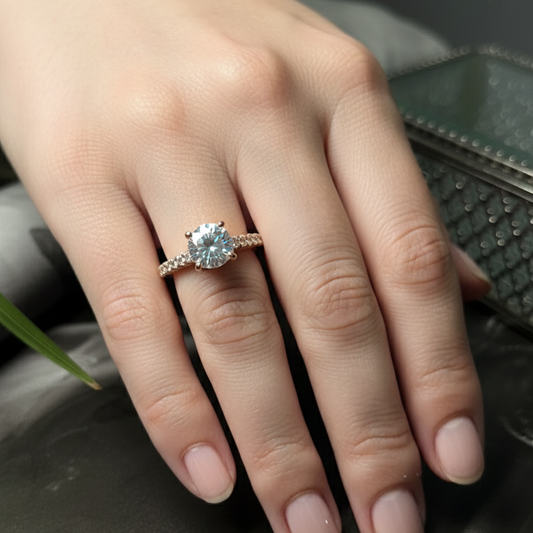 Solitaire Dotted Ring