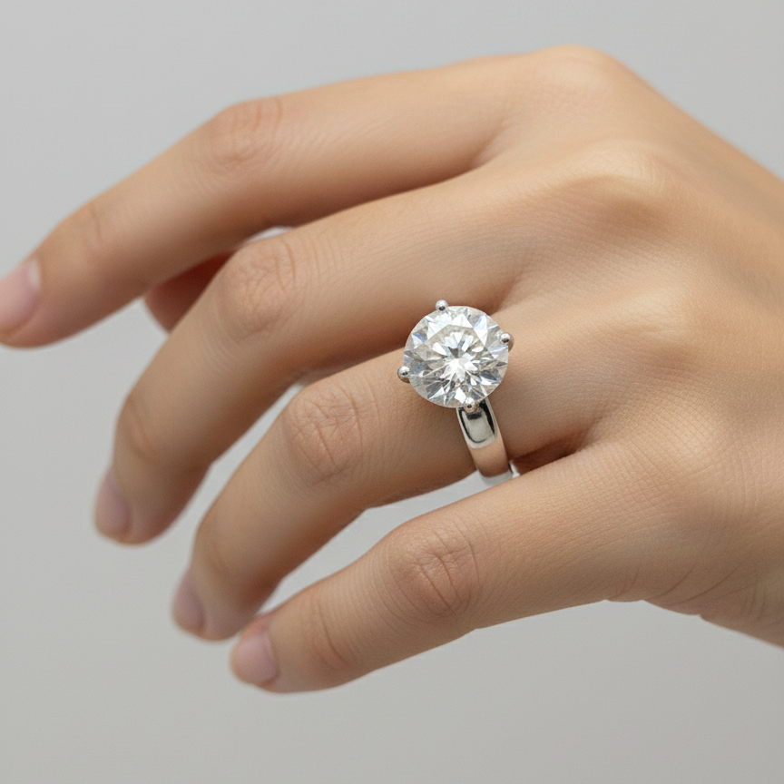 Luxe Solitaire Ring - Moissanite