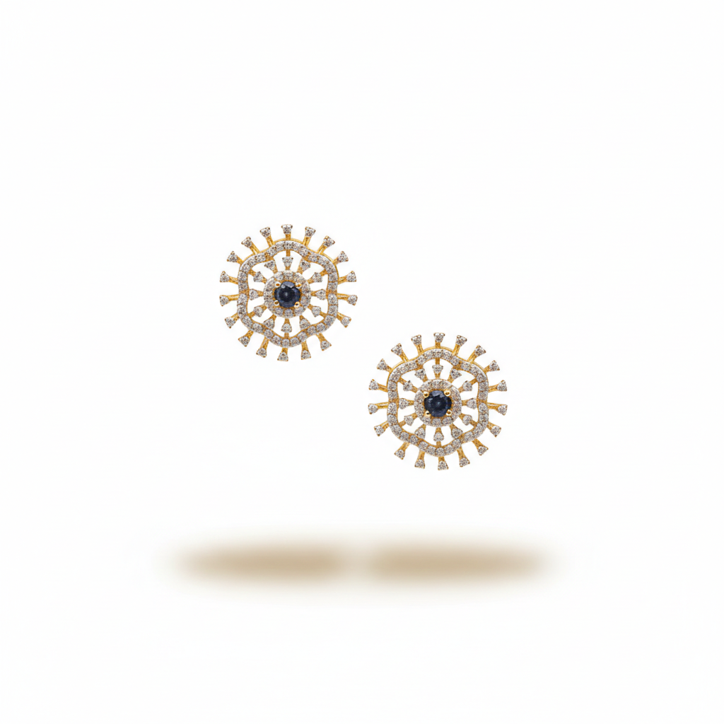 Sapphire Diamond Floral studs