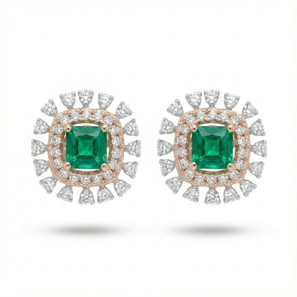 Tulip Diamond Stud Earrings