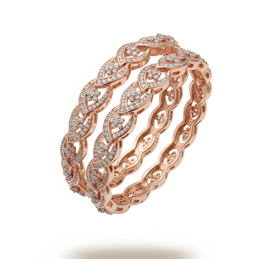 Diamond Floral Bangles