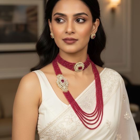 Shahi Ruby Diamond Set